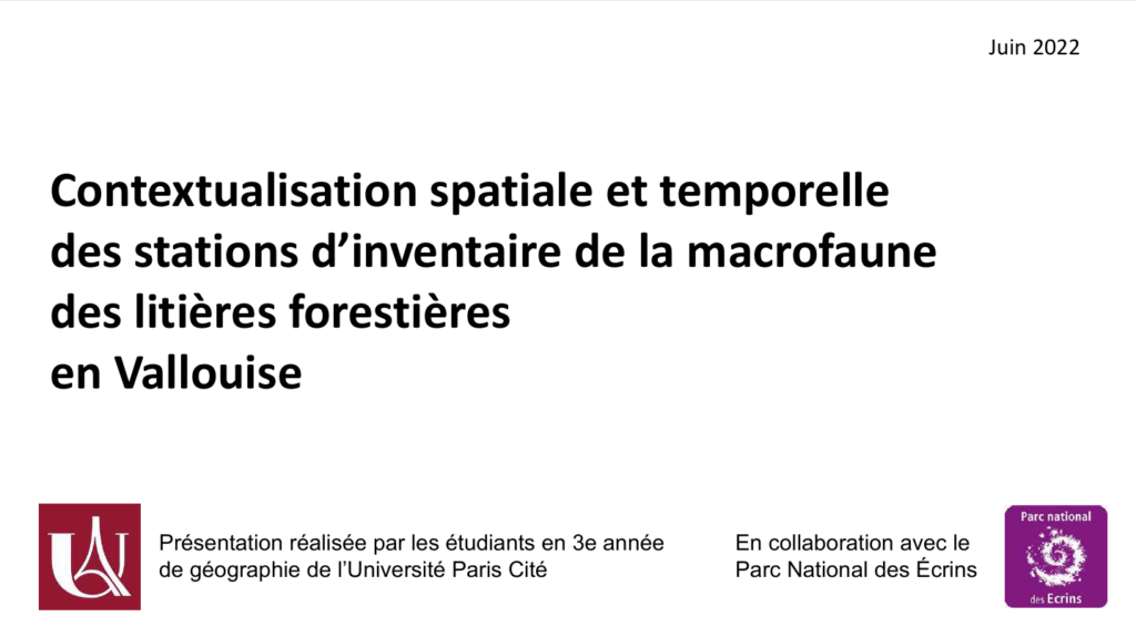 Etude de terrain université